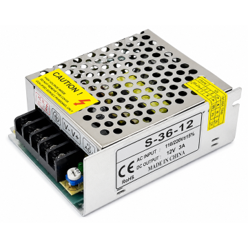 Блок живлення 12V 36W 58х120х32 пласт корп. зі штекером