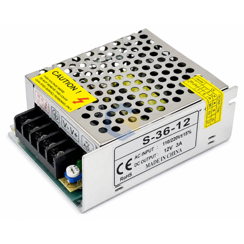 Блок живлення 12V 36W 58х120х32 пласт корп. зі штекером