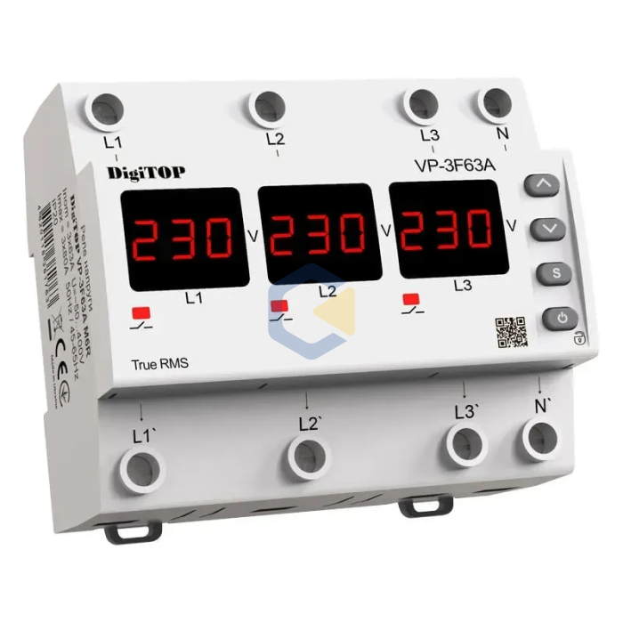 Реле напруги DigiTop VP - 3F63A M6R 3 фази Реле напруги DigiTop VP - 3F63A M6R 3 фази