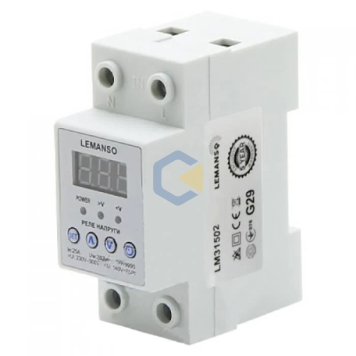 Реле напруги 63А Щит Lemanso LM31502