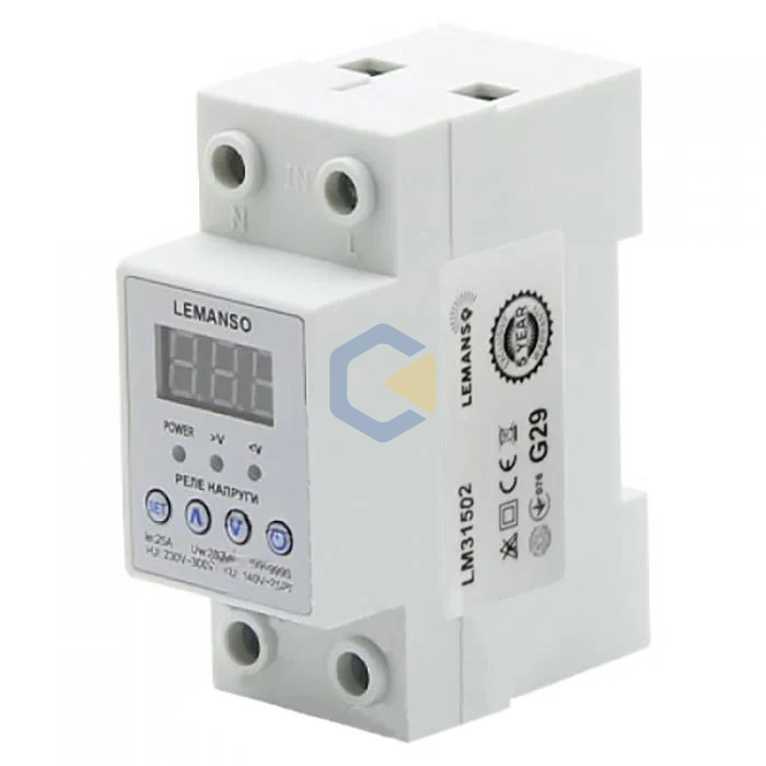 Реле напруги 63А Щит Lemanso LM31502 Реле напруги 63А Щит Lemanso LM31502