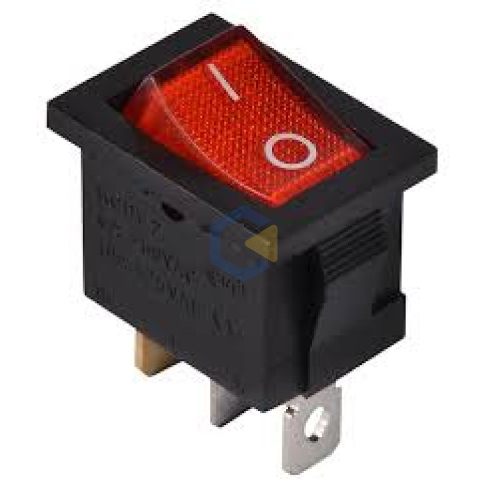 Перемикач KCD1-2-101NW R/B 220V 1 кл.вологоз. черв.з підсвіч.АСКО Перемикач KCD1-2-101NW R/B 220V 1 кл.вологоз. черв.з підсвіч.АСКО
